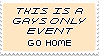 gays only event stamp