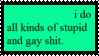 i do all kinds of stupid and gay shit stamp